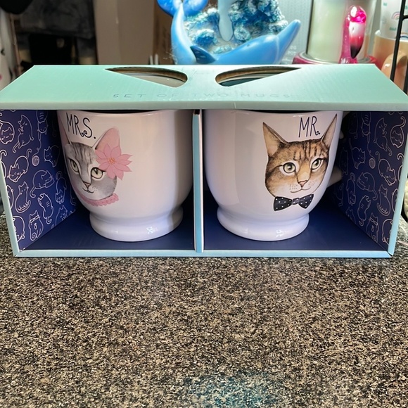 MR. AND MRS. CAT COFFEE MUG SET - Picture 1 of 5